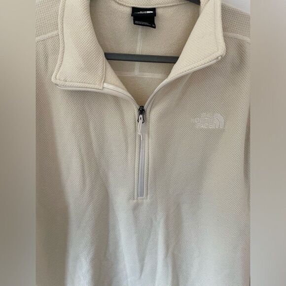 North Face Men's Textured Cap Rock 1/4 Zip Fleece Vintage White/ cream Size XL - Picture 2 of 5